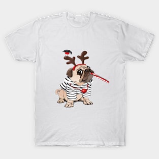 Merry Christmas with the cutest PUG ever T-Shirt